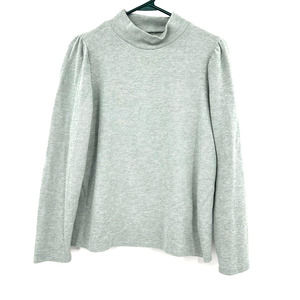 Madewell size medium green gray long sleeve pullover style sweater mock neck‎